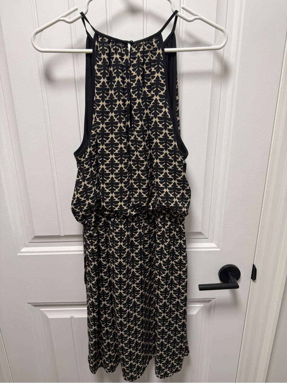 RW&CO. Black and Cream Printed Midi Dress
